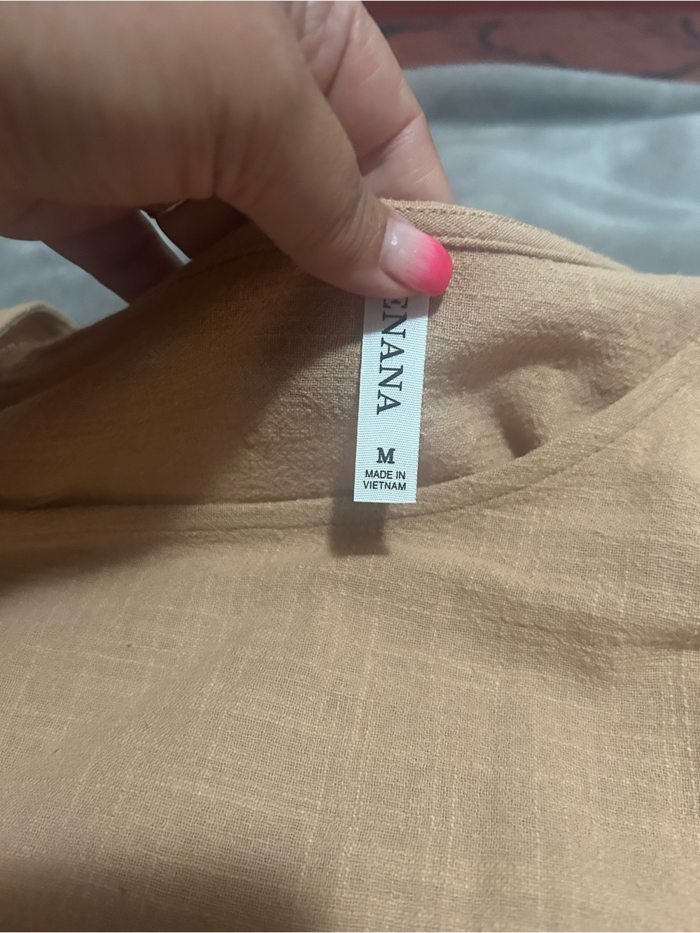 Zenana Tan Lightweight Tunic with Patch Pockets - Picture 2 of 4